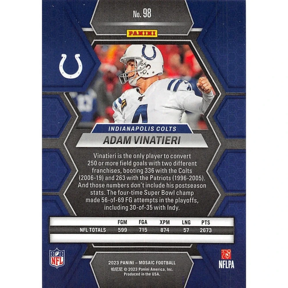 2023‎ Panini Mosaic #98 Adam Vinatieri